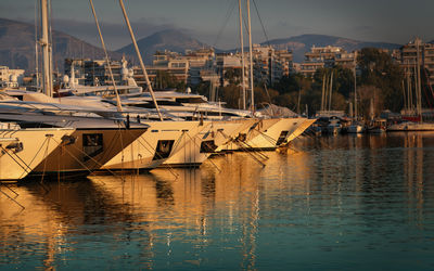 Boats in harbor