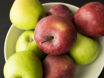 High angle view of apples