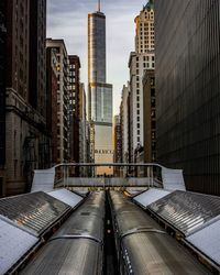 Modern skyscrapers against sky in city