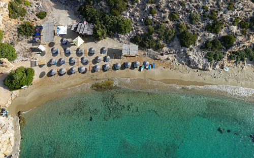 High angle view of beach