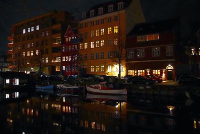 Illuminated city at night