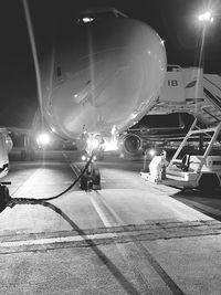 View of airplane at night
