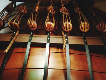 Close-up of candles in row