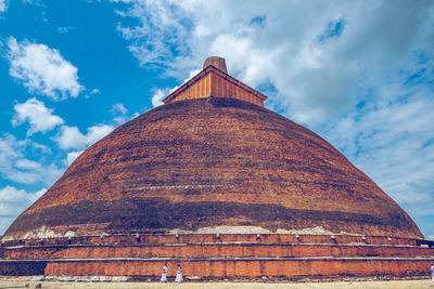 Low angle view of temple against sky