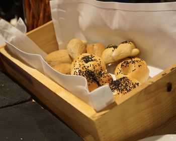 High angle view of food on table