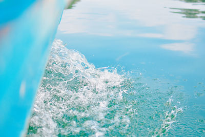 High angle view of swimming pool in sea