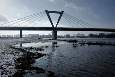 Bridge over river against sky