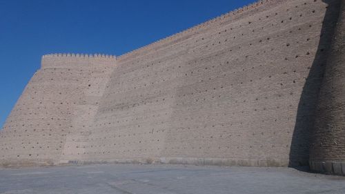 Low angle view of building against clear sky