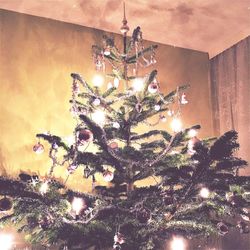 Low angle view of illuminated lights