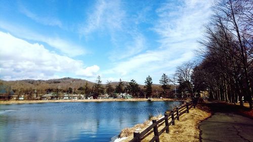 Scenic view of river against sky