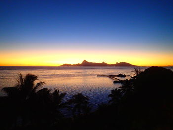 Scenic view of sea at sunset