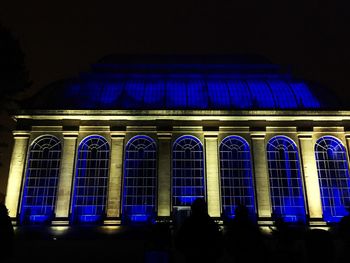Low angle view of building at night