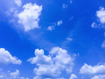 Low angle view of clouds in blue sky