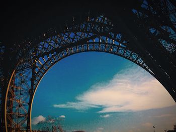 Low angle view of sky seen from below eiffel tower