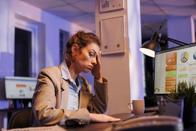 Businesswoman working at office