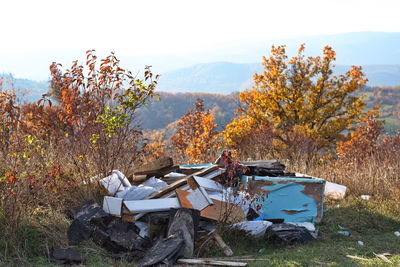 Huge garbage dump in nature