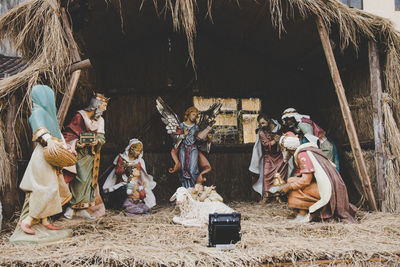 Close-up of nativity scene