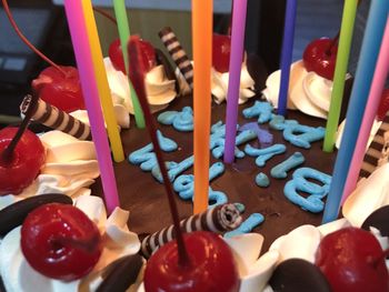 Close-up of multi colored cake