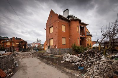 The consequences of an airstrike, a missile attack on residential buildings in bila tserkva. 