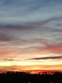 Scenic view of dramatic sky during sunset