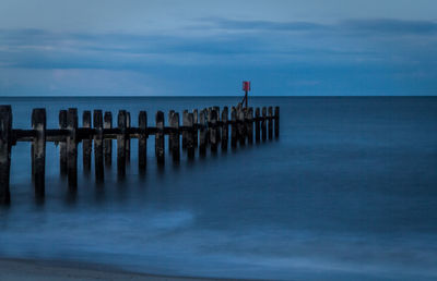 Groynes in the sea off the norfolk coast