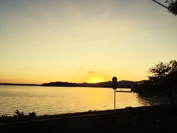 Scenic view of sea at sunset