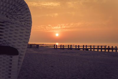 Scenic view of beach during sunset