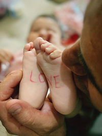 Close-up of baby hands