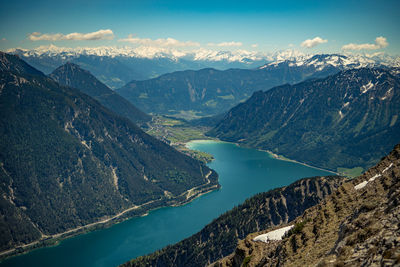 Scenic view of mountains against sky