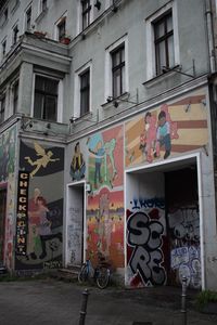 Graffiti on brick wall