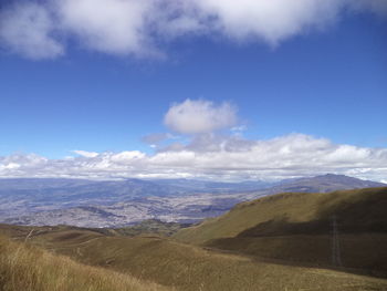 Grass fields and mountain