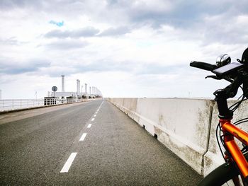 Bicycle lane road against sky