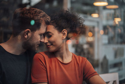 Portrait of young couple outdoors