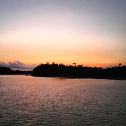 Scenic view of sea at sunset