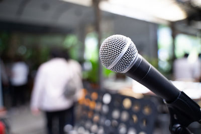 Close-up of microphone