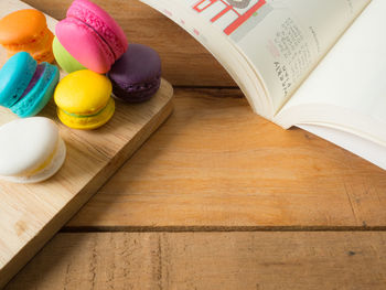 Close-up of books on table