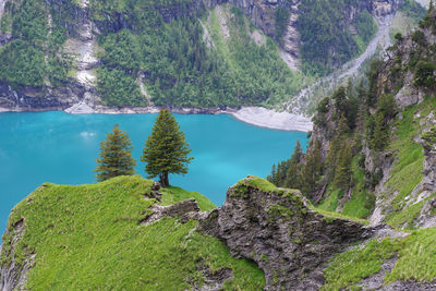 Scenic view of lake against mountain