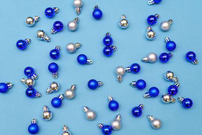 High angle view of candies on table