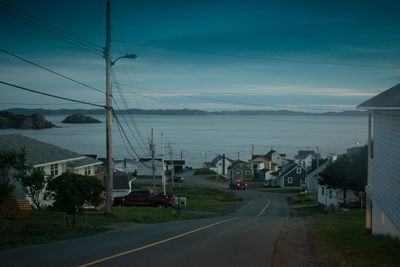 Road leading towards ocean