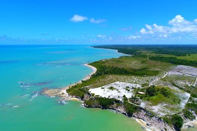 High angle view of sea against sky