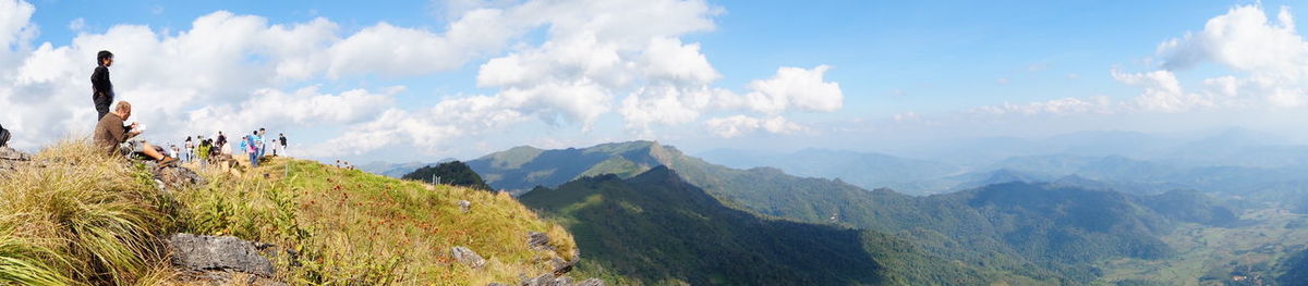 Panoramic view of mountains against sky
