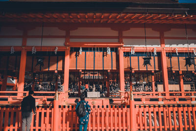 Group of people in front of building