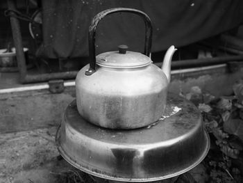 Close-up of old tea light