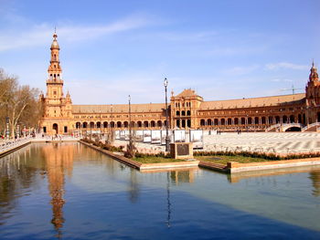 Reflection of building in canal