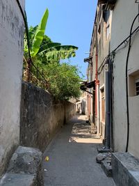 Narrow alley amidst buildings in town