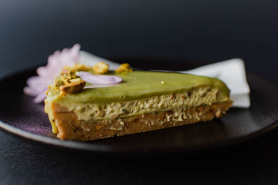 Close-up of food in plate on table