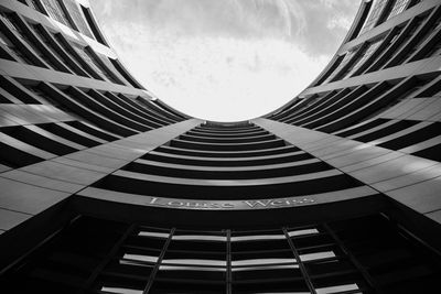 Low angle view of modern building against sky