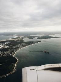 Aerial view of sea against sky