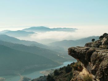 Scenic view of mountains against sky