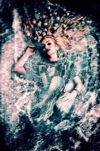 Young woman in water